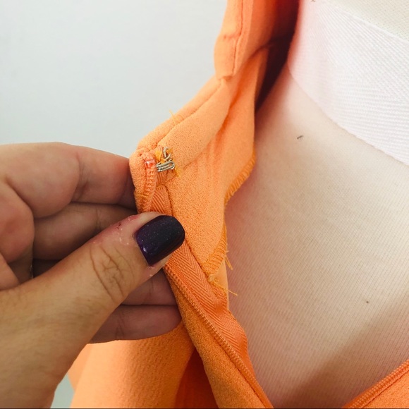 [AQ/AQ] Orange Structured Skater Floyd Dress - Picture 5 of 8